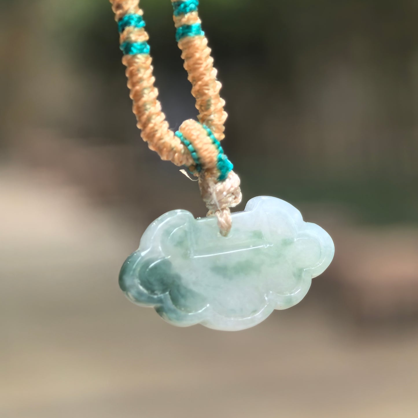Natural Grade-A Glutinous Light Green Cloud Lock Jadeite Pendant · Burmese Jade