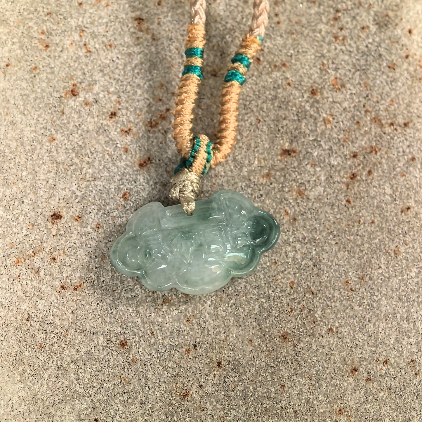 Natural Grade-A Glutinous Light Green Cloud Lock Jadeite Pendant · Burmese Jade