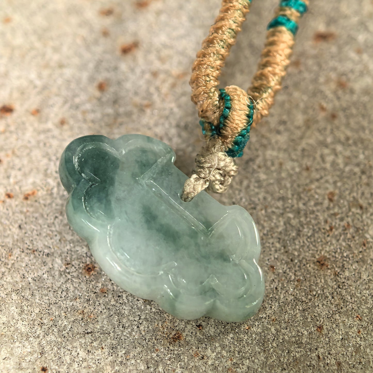 Natural Grade-A Glutinous Light Green Cloud Lock Jadeite Pendant · Burmese Jade