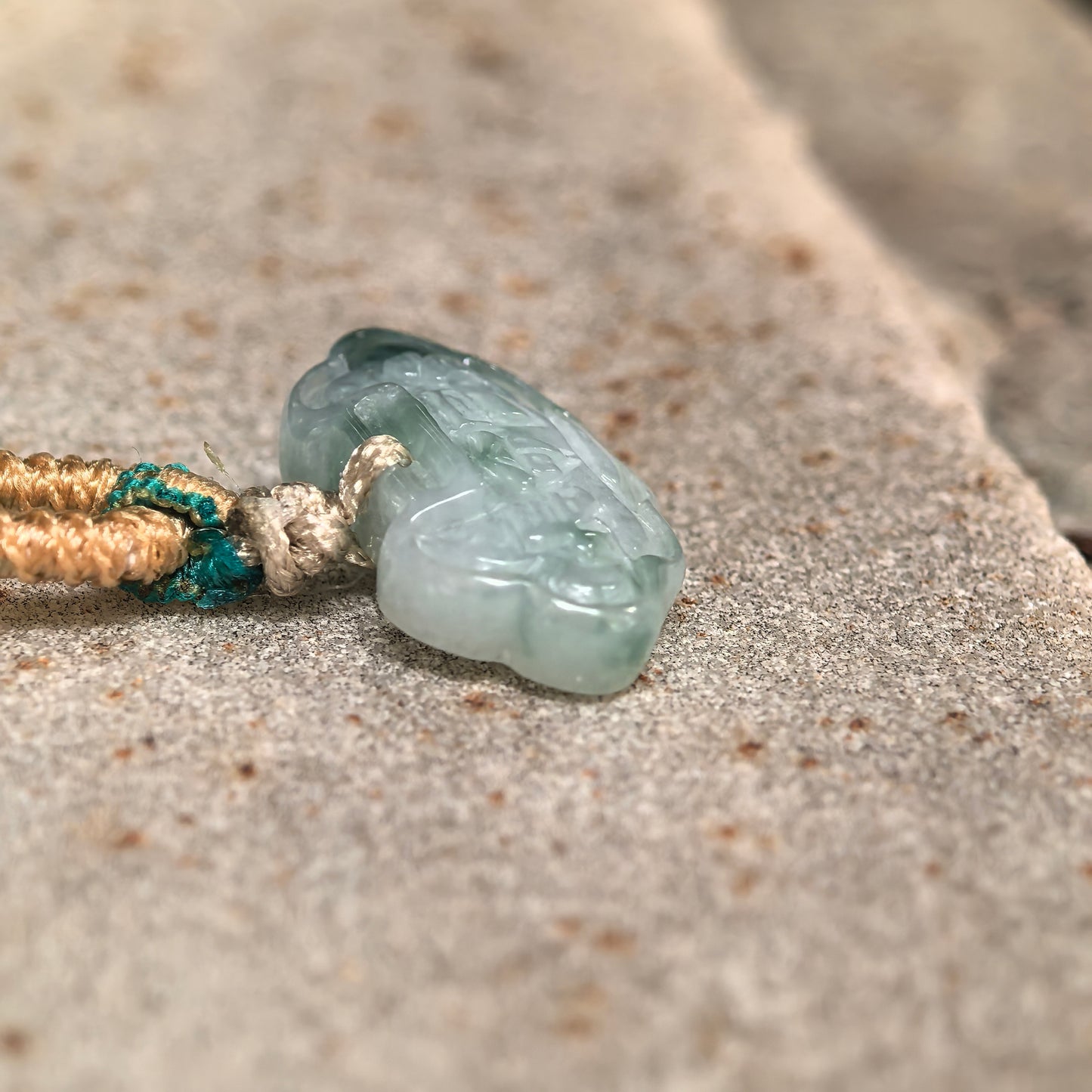 Natural Grade-A Glutinous Light Green Cloud Lock Jadeite Pendant · Burmese Jade