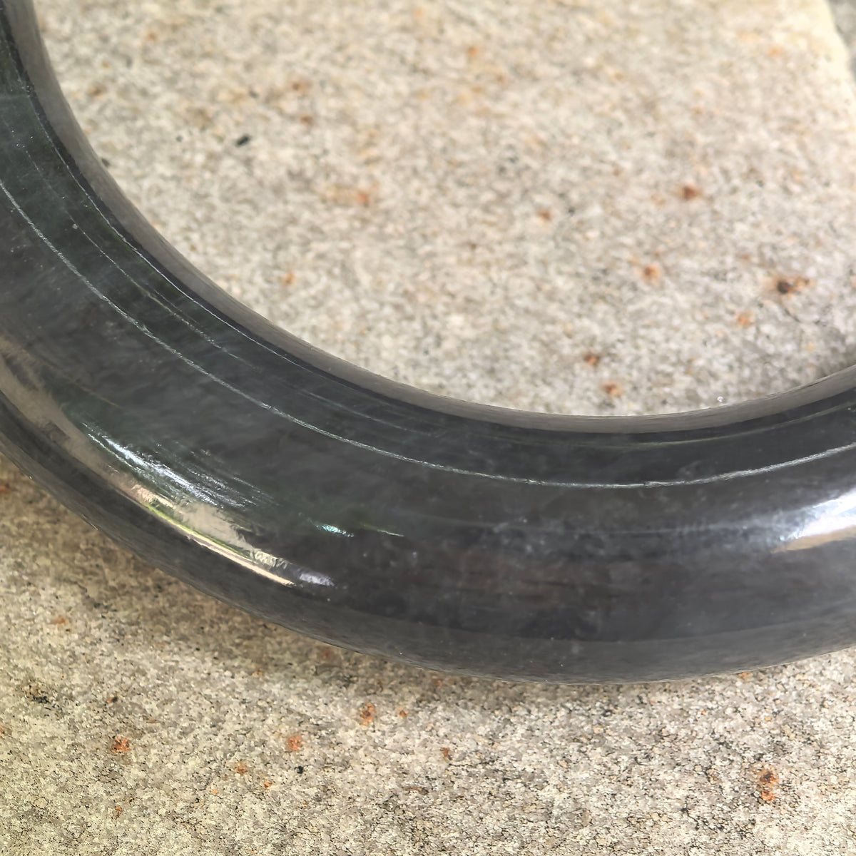 Glutinous Black-Gray Round Jadeite Bangle – 52mm