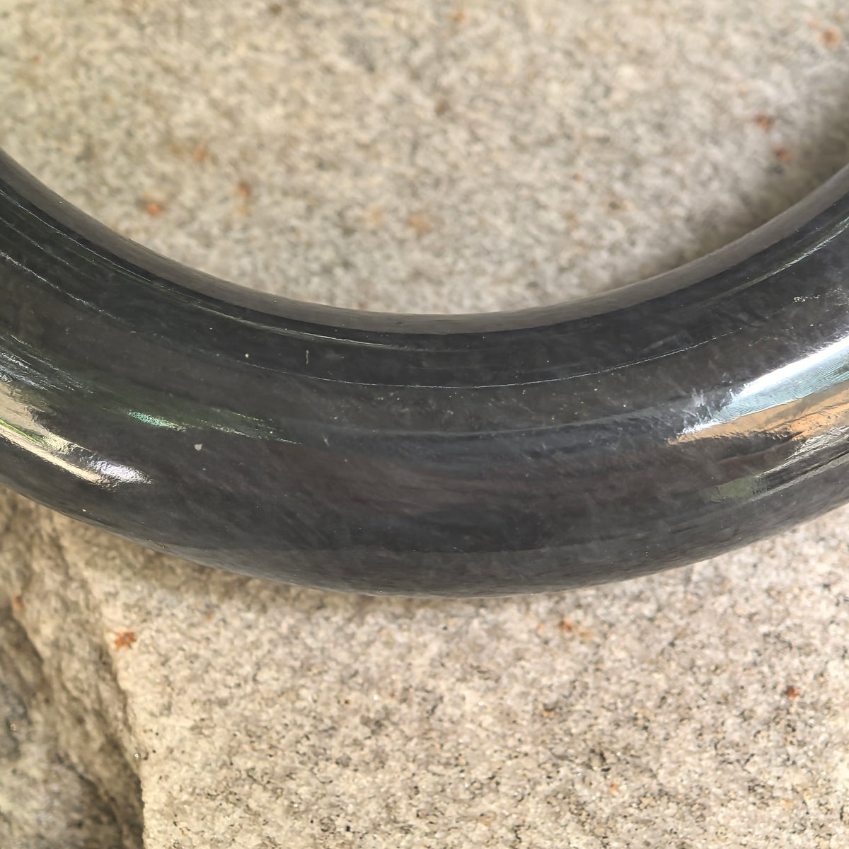 Glutinous Black-Gray Round Jadeite Bangle – 52mm