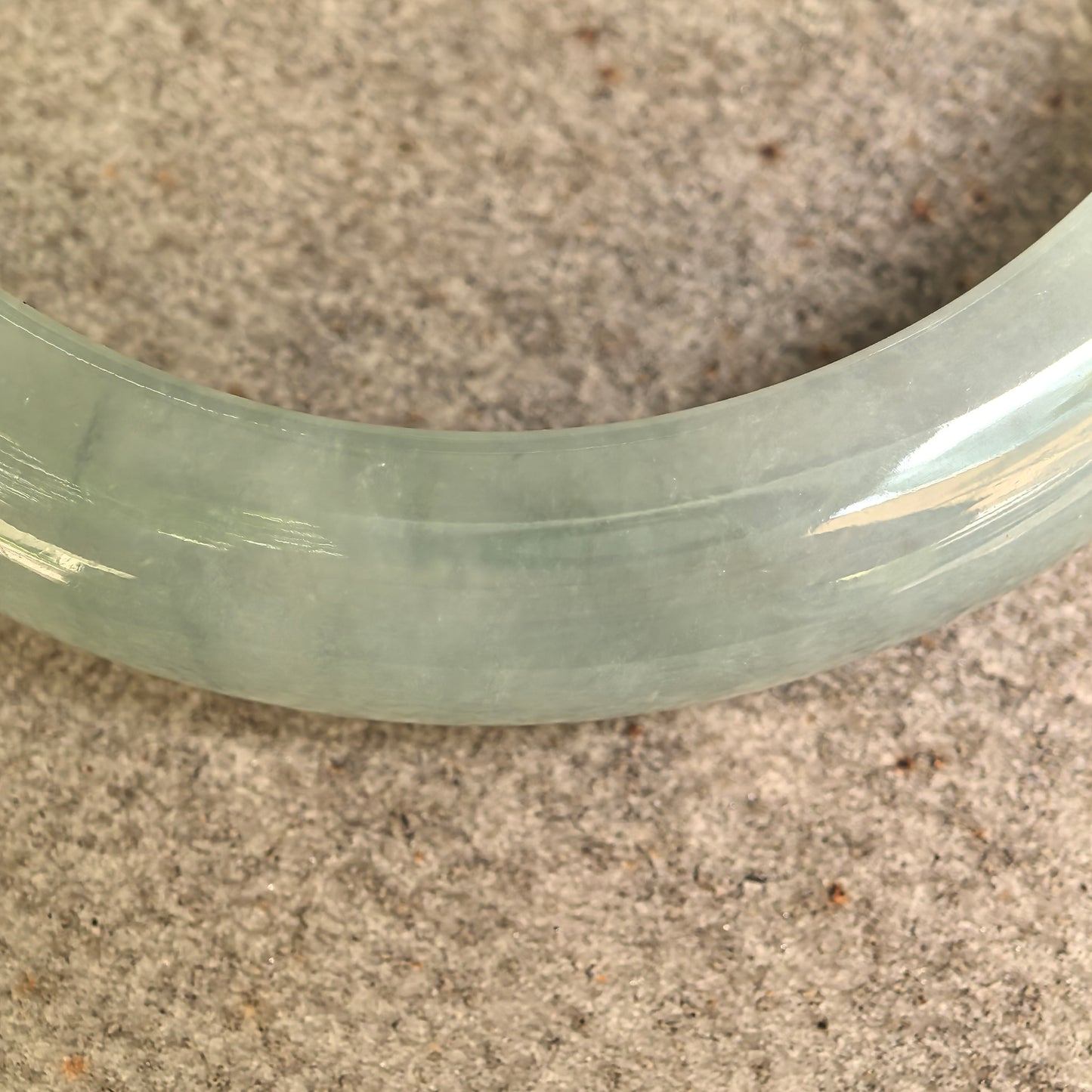 Natural Grade-A Icy Glutinous Mint Green D-Shape Jadeite Bangle · Burmese Jade 57mm