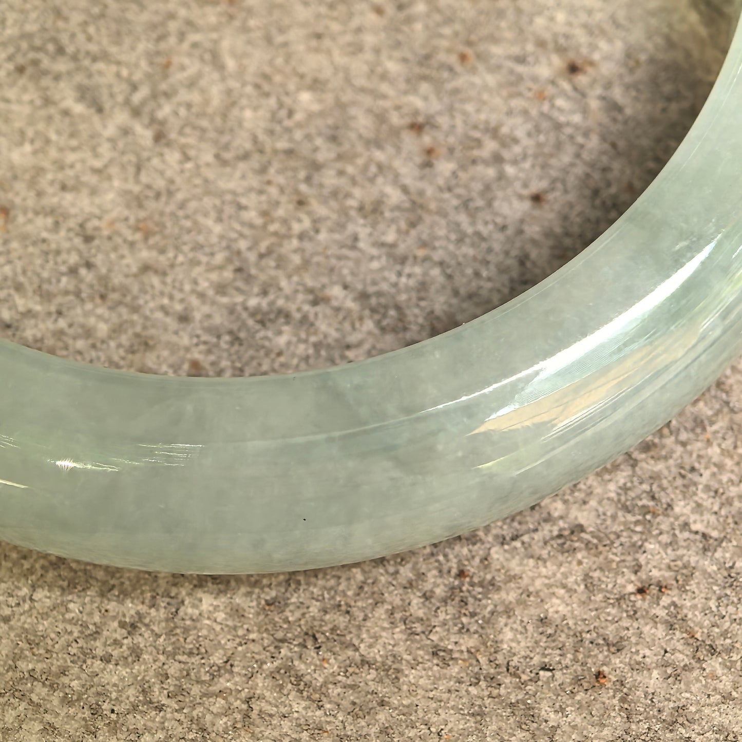 Natural Grade-A Icy Glutinous Mint Green D-Shape Jadeite Bangle · Burmese Jade 57mm