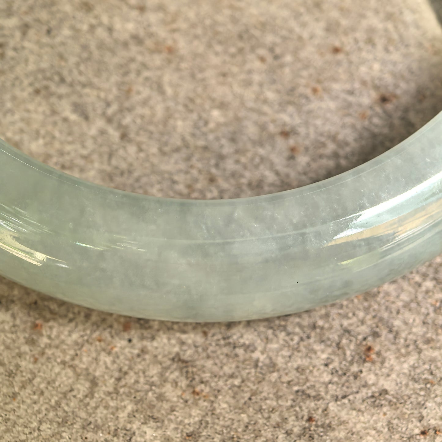 Natural Grade-A Icy Glutinous Mint Green D-Shape Jadeite Bangle · Burmese Jade 57mm
