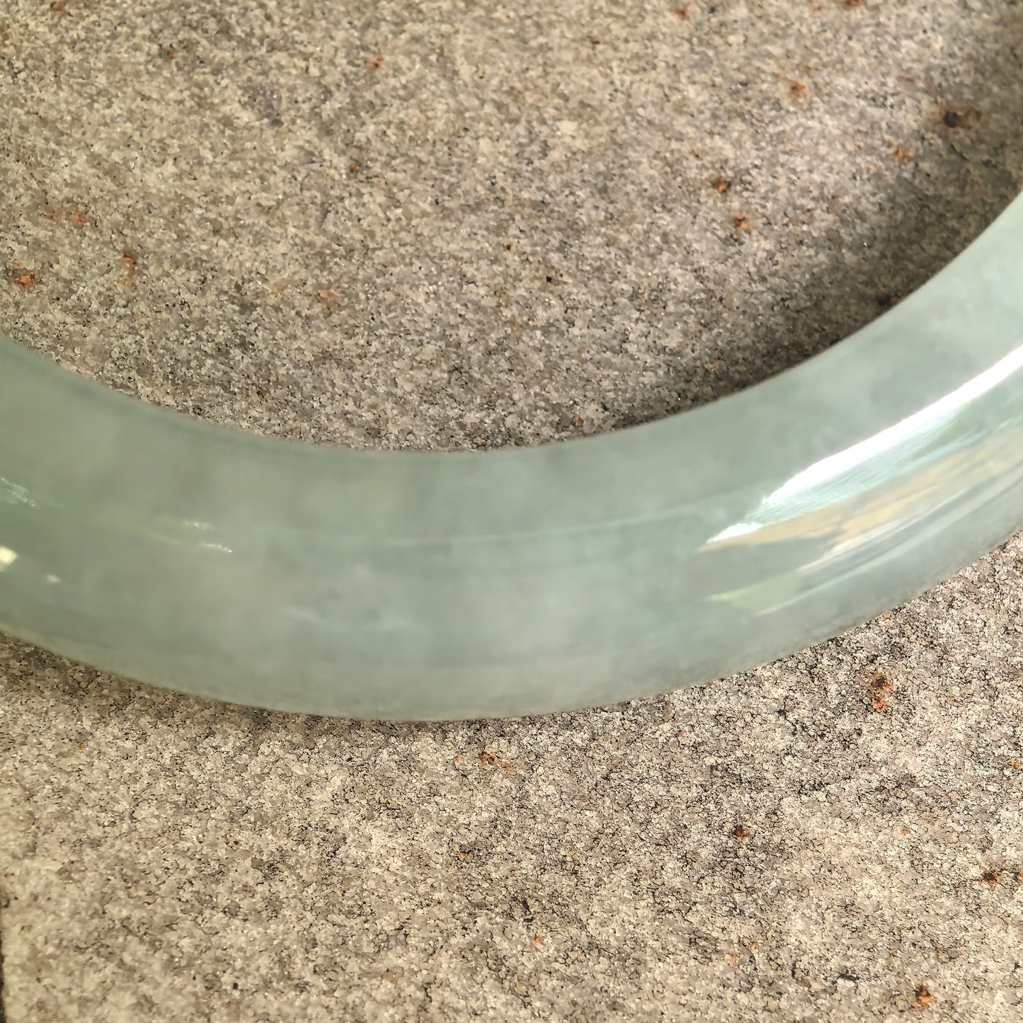 Natural Grade-A Icy Glutinous Mint Green D-Shape Jadeite Bangle · Burmese Jade 57mm
