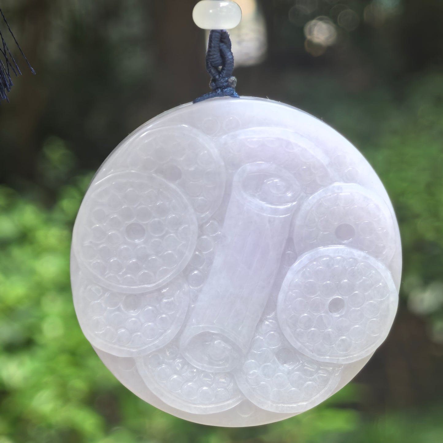 Natural Grade-A Glutinous White Carved Jadeite Feng Shui Ornament · Burmese Jade