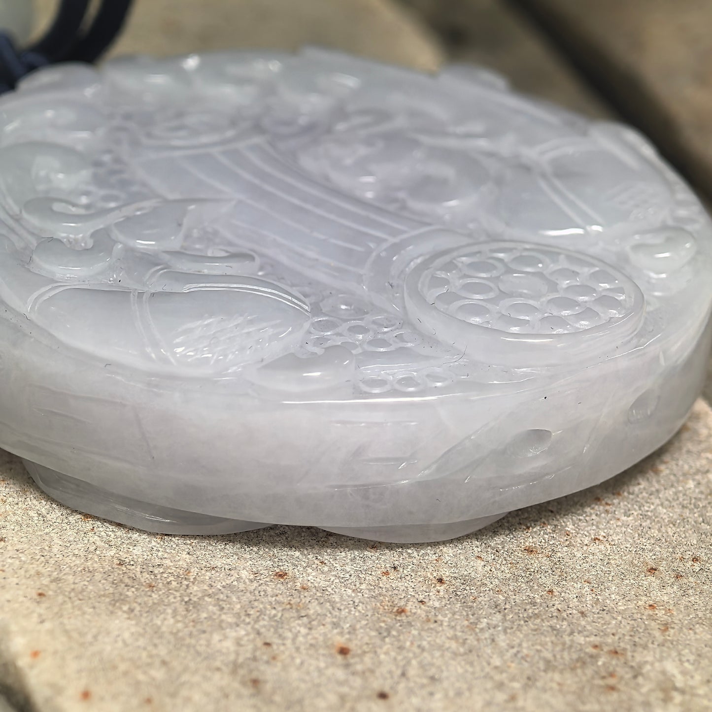 Natural Grade-A Glutinous White Carved Jadeite Feng Shui Ornament · Burmese Jade