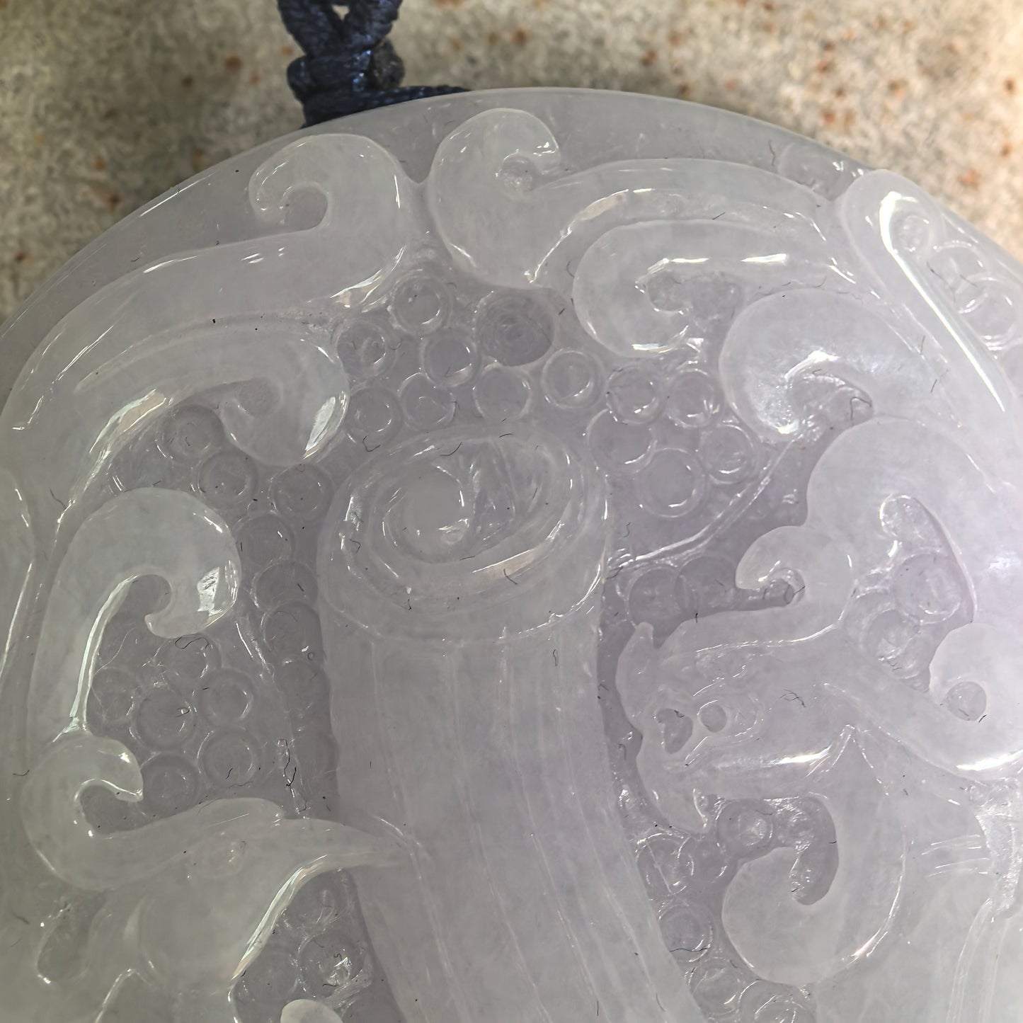 Natural Grade-A Glutinous White Carved Jadeite Feng Shui Ornament · Burmese Jade