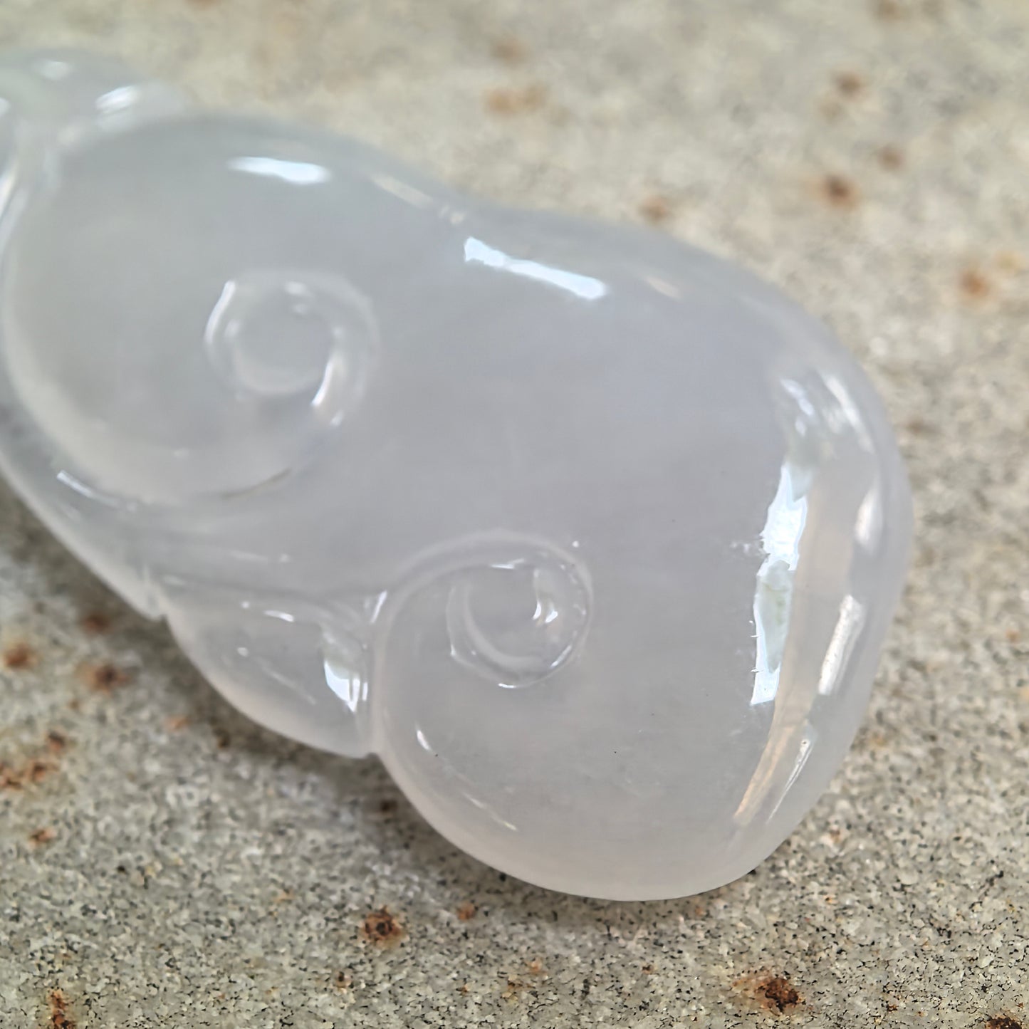 Natural Grade-A Icy Glutinous White Ruyi Jadeite Pendant · Burmese Jade