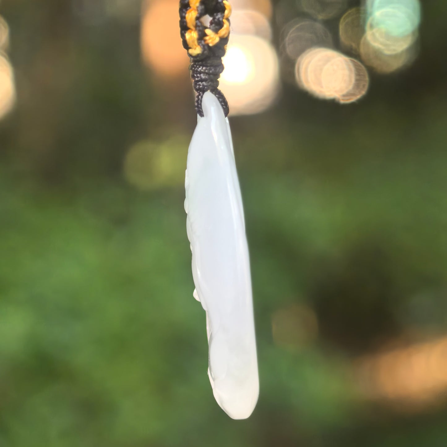 Natural Grade-A Icy Glutinous White Guanyin Jadeite Pendant · Burmese Jade