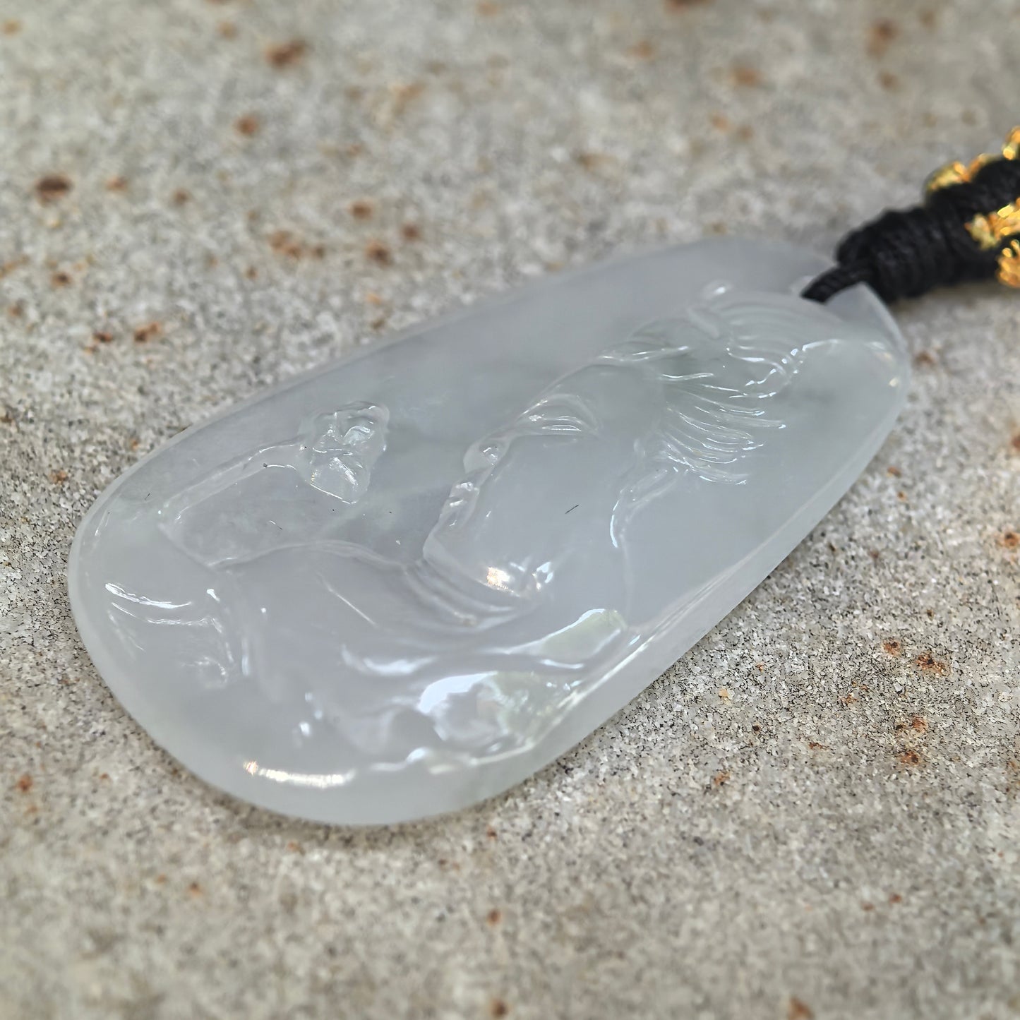 Natural Grade-A Icy Glutinous White Guanyin Jadeite Pendant · Burmese Jade