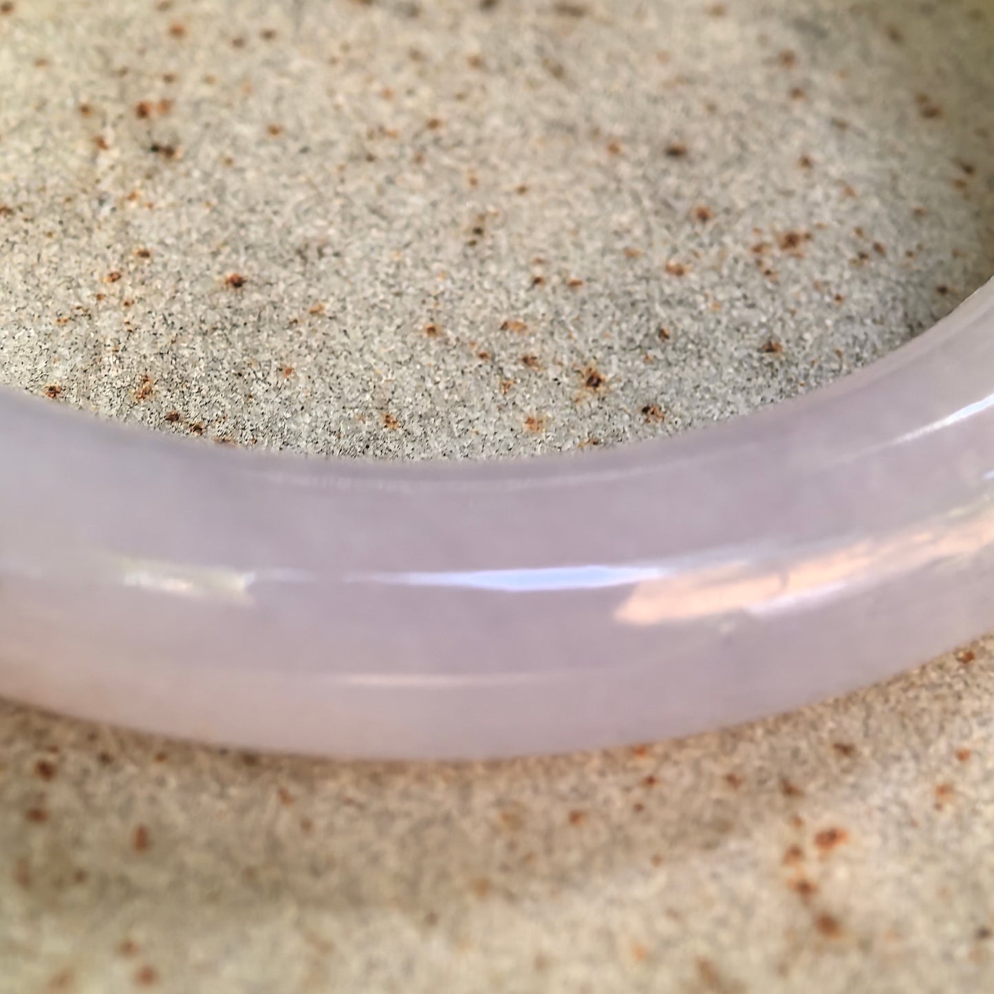 Natural Grade-A Icy Glutinous Lavender Green Round Jadeite Bangle · Burmese Jade 54mm