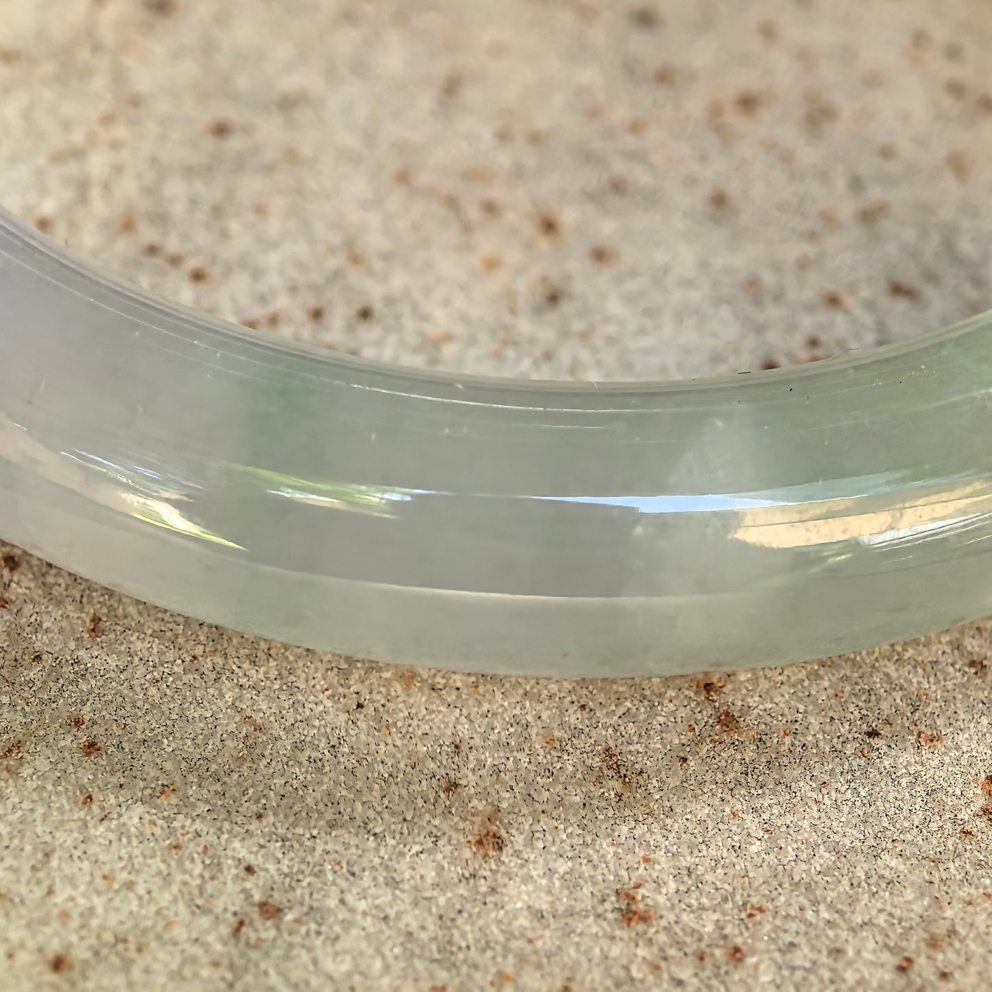 Natural Grade-A Icy Glutinous Lavender Green Round Jadeite Bangle · Burmese Jade 54mm