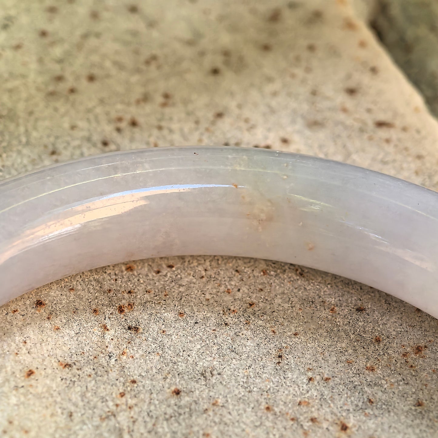 Natural Grade-A Icy Glutinous Lavender Green Round Jadeite Bangle · Burmese Jade 54mm