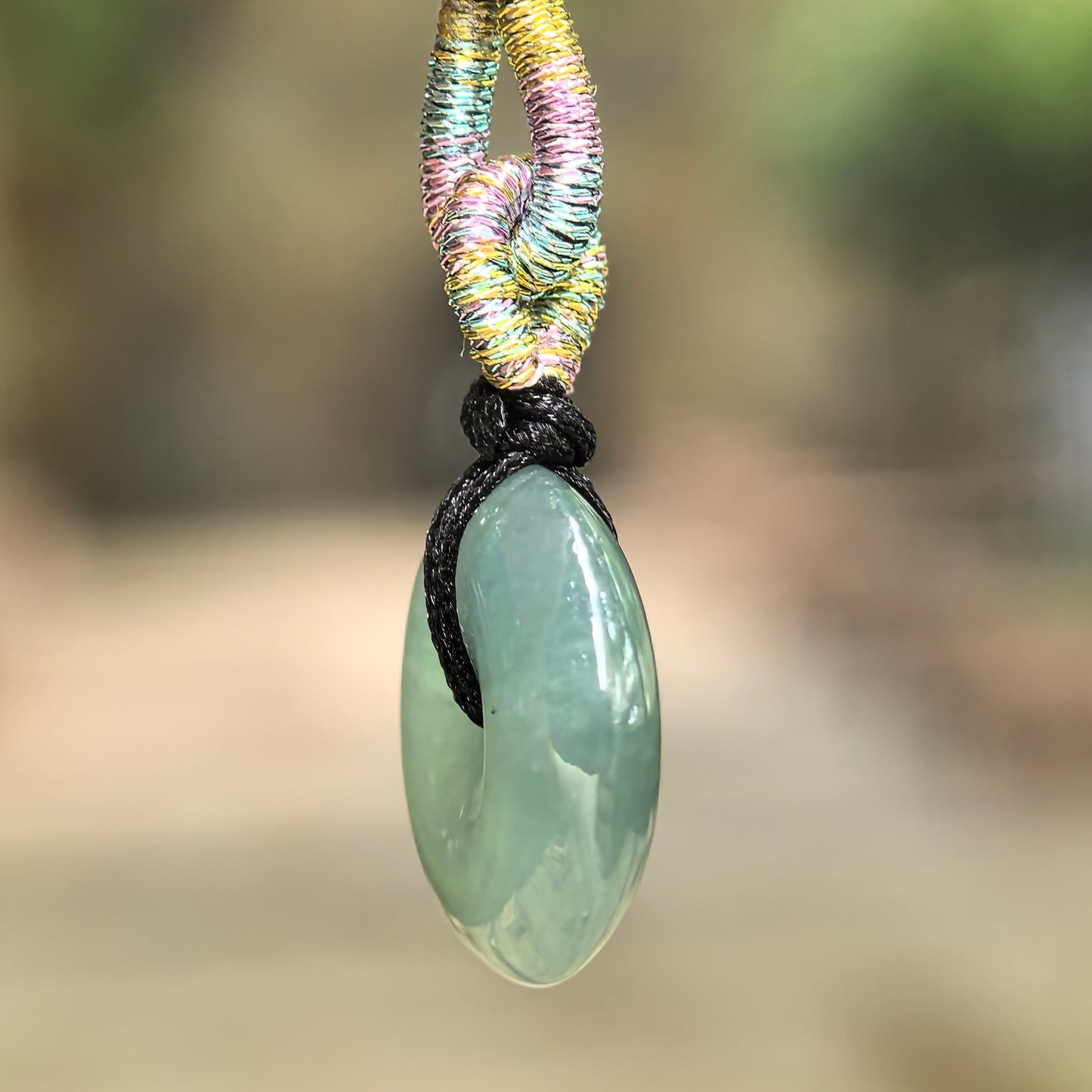 Natural Grade-A Icy Glutinous Deep Green Jadeite Peace Pendant · Burmese Jade