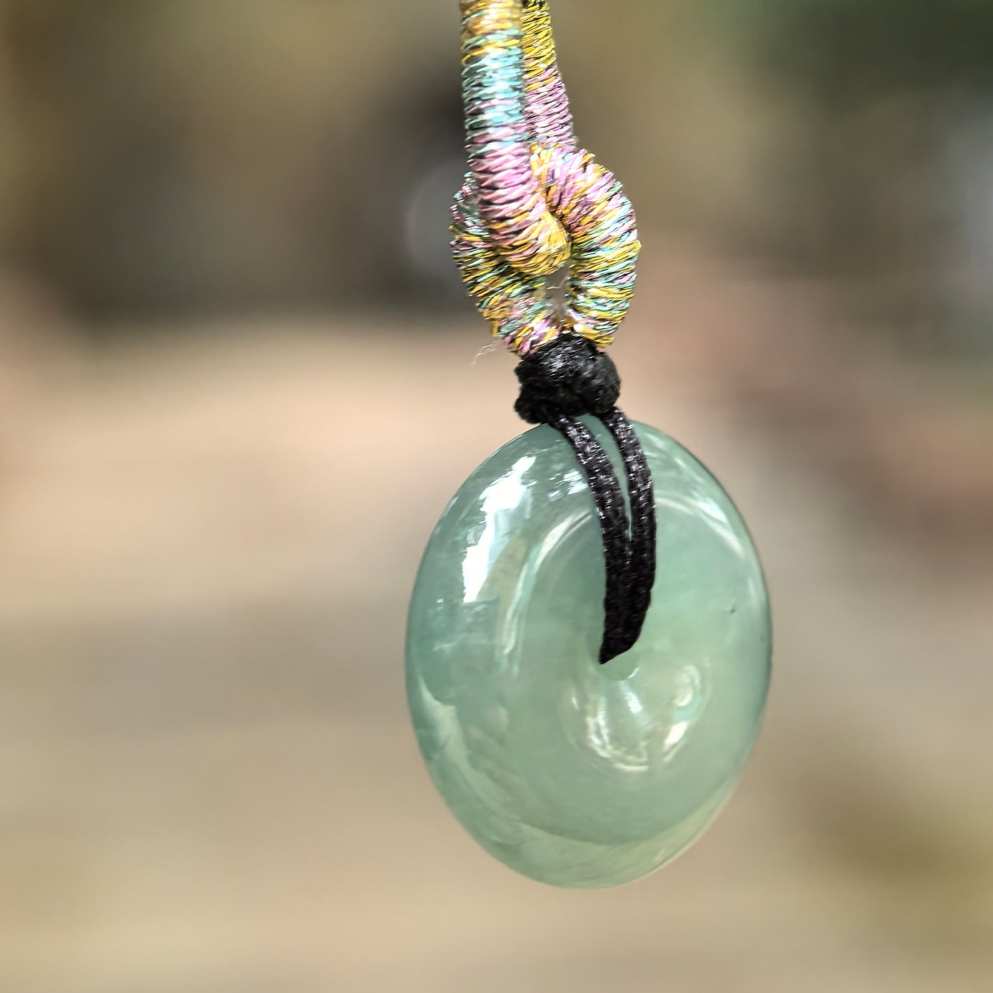 Natural Grade-A Icy Glutinous Deep Green Jadeite Peace Pendant · Burmese Jade
