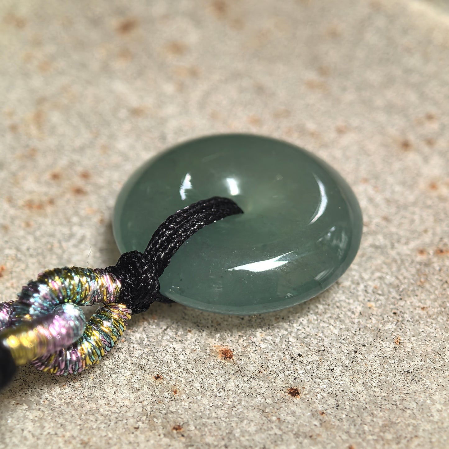 Natural Grade-A Icy Glutinous Deep Green Jadeite Peace Pendant · Burmese Jade