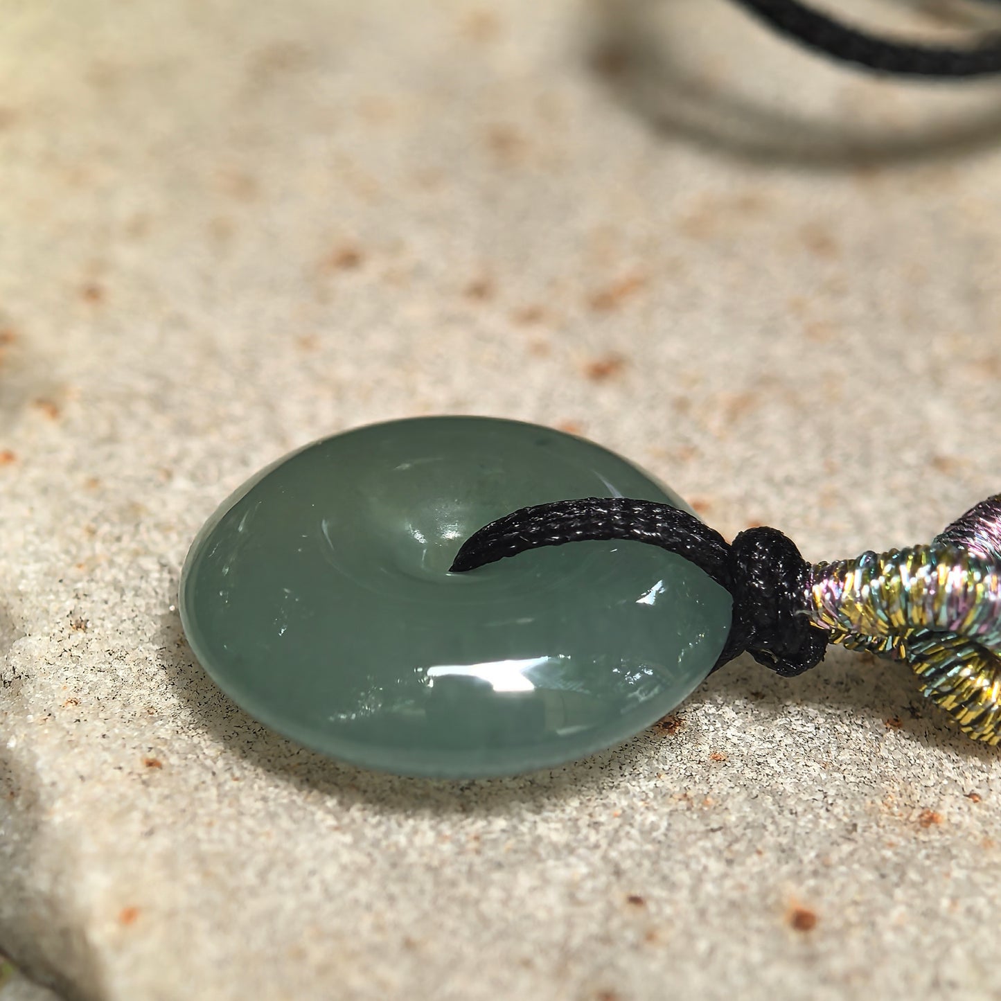 Natural Grade-A Icy Glutinous Deep Green Jadeite Peace Pendant · Burmese Jade