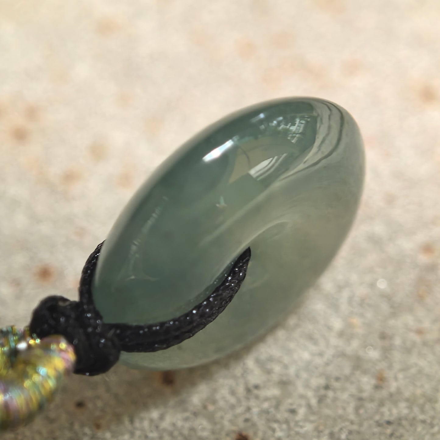 Natural Grade-A Icy Glutinous Deep Green Jadeite Peace Pendant · Burmese Jade