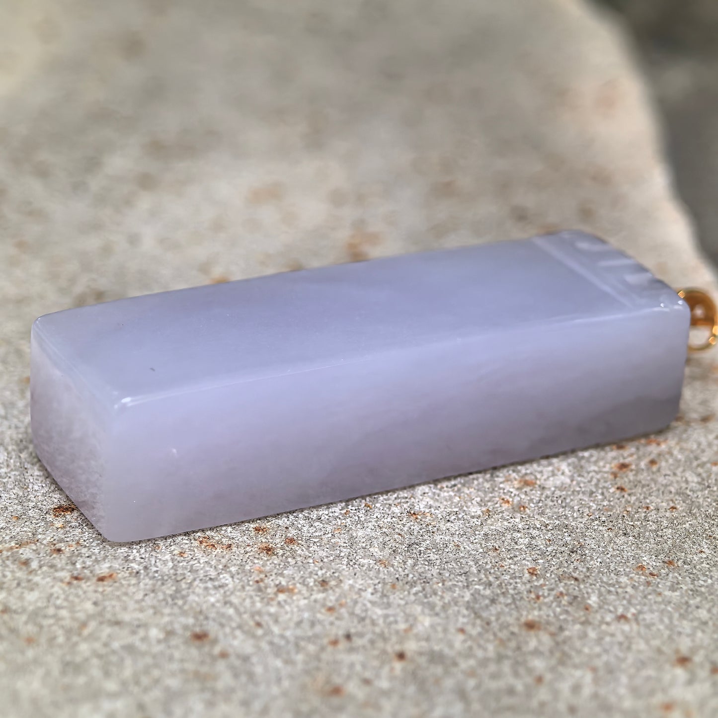 Natural Grade-A Icy Glutinous Lavender Plain Column Jadeite Pendant · Burmese Jade