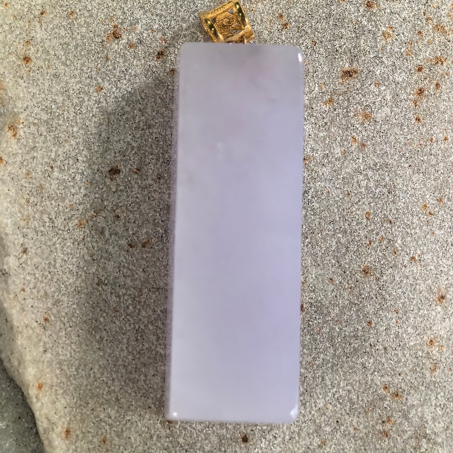 Natural Grade-A Icy Glutinous Lavender Plain Column Jadeite Pendant · Burmese Jade
