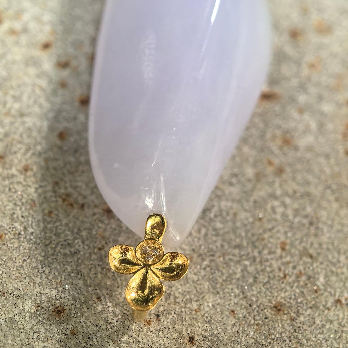 Natural Grade-A Icy Glutinous Pale Lavender Freeform Jadeite Pendant · Burmese Jade