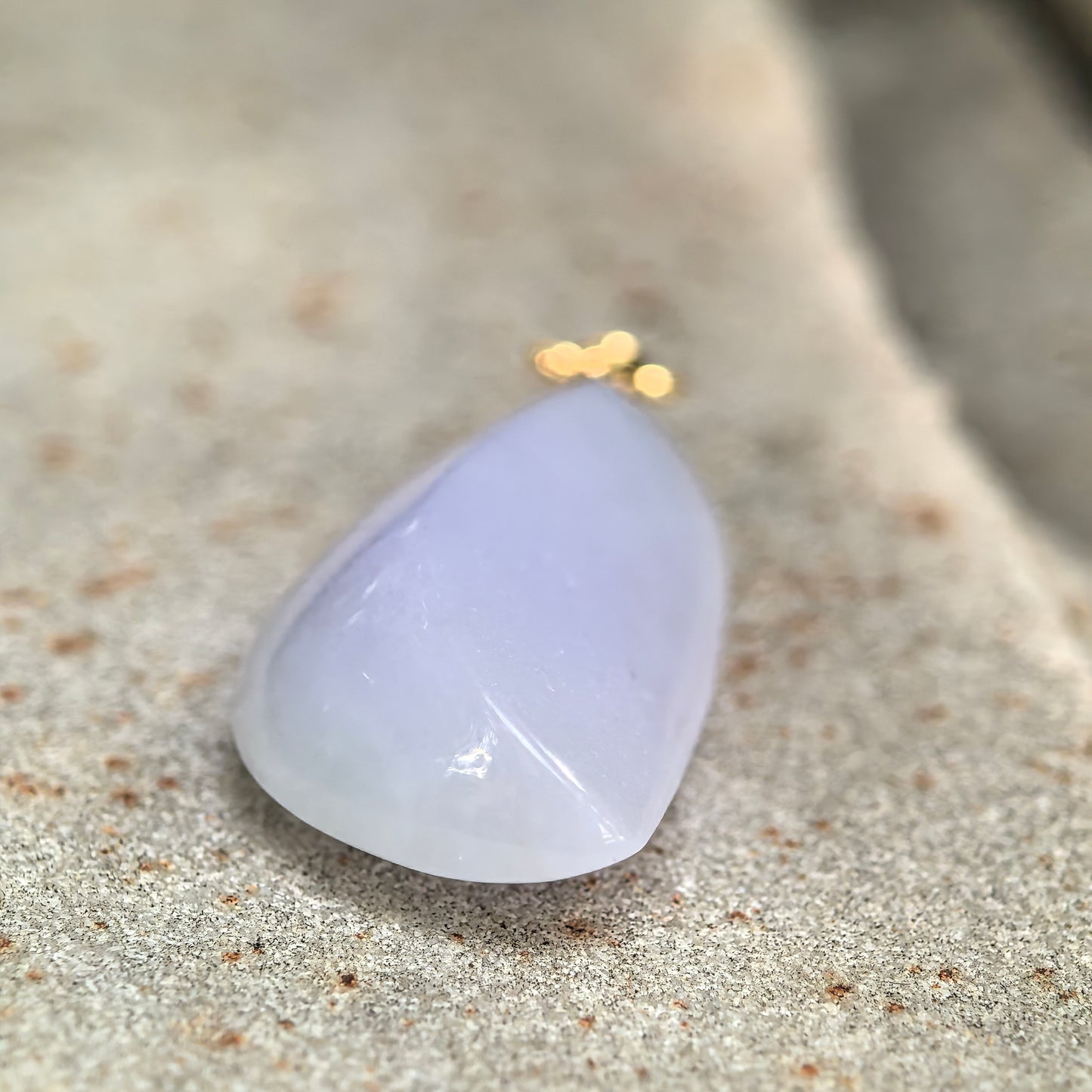Natural Grade-A Icy Glutinous Pale Lavender Freeform Jadeite Pendant · Burmese Jade