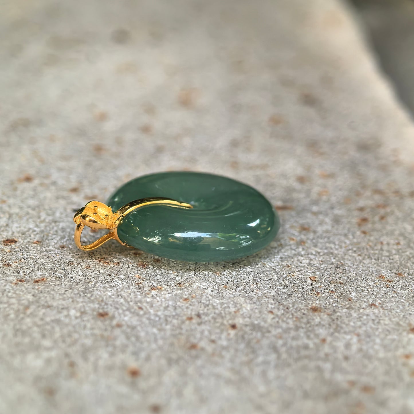 Natural Grade-A Icy Glutinous Green Jadeite Peace Pendant · Burmese Jade