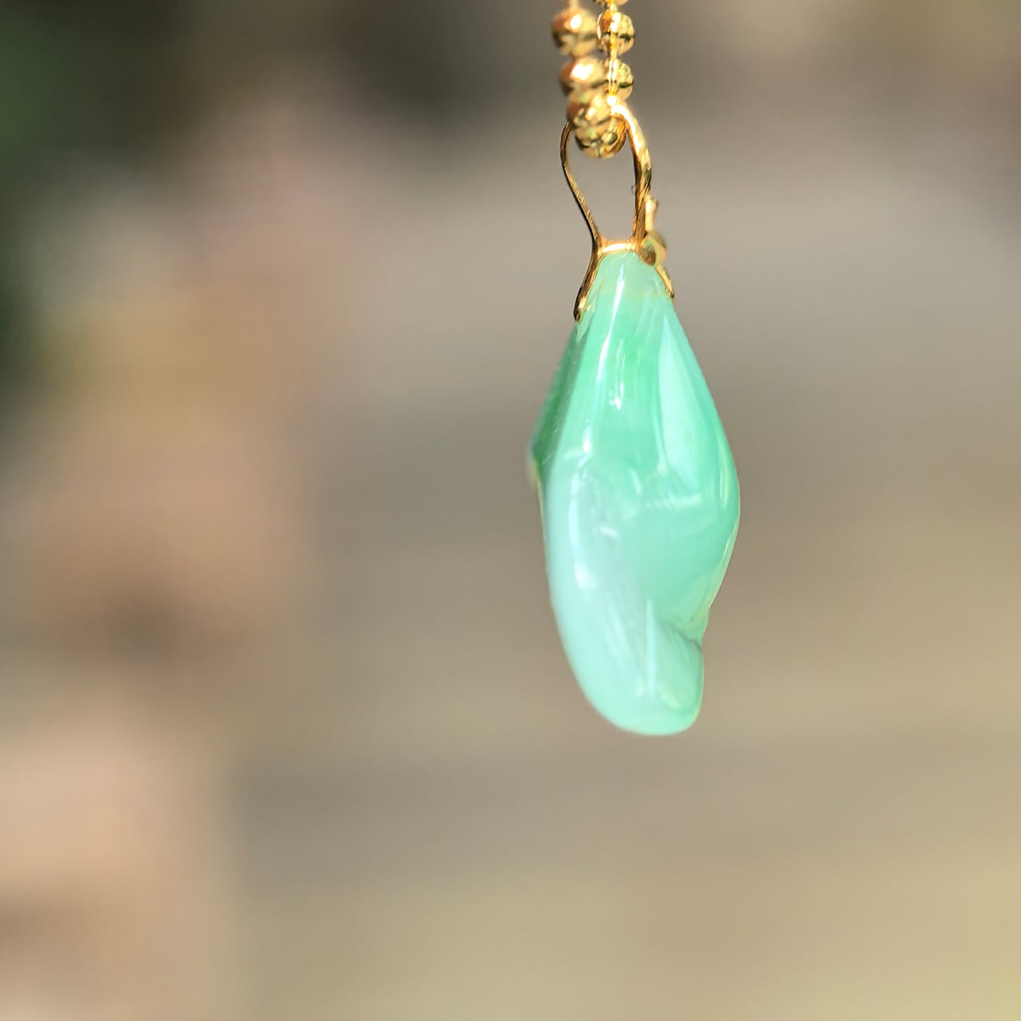 Natural Grade-A Icy Glutinous Green Peach Jadeite Pendant · Burmese Jade