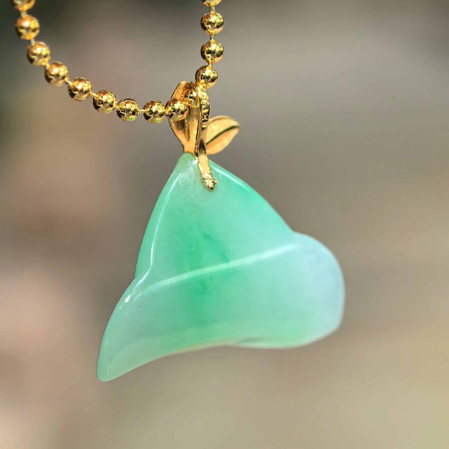 Natural Grade-A Icy Glutinous Green Peach Jadeite Pendant · Burmese Jade