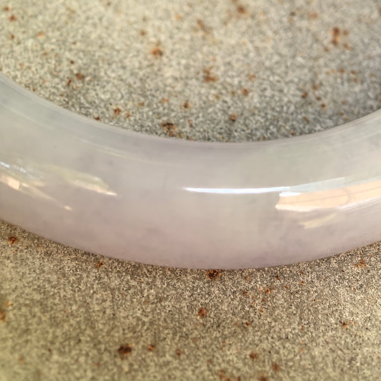 Natural Grade-A Glutinous Light Lavender Round Jadeite Bangle · Burmese Jade 53mm