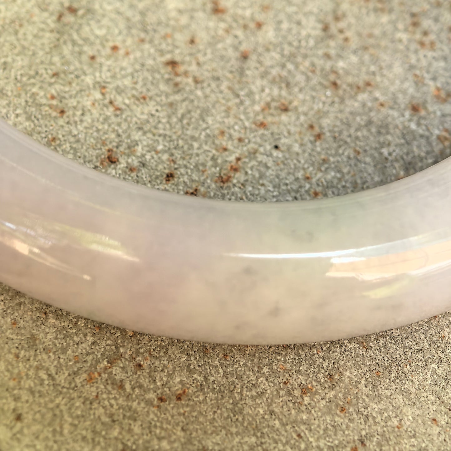 Natural Grade-A Glutinous Light Lavender Round Jadeite Bangle · Burmese Jade 53mm