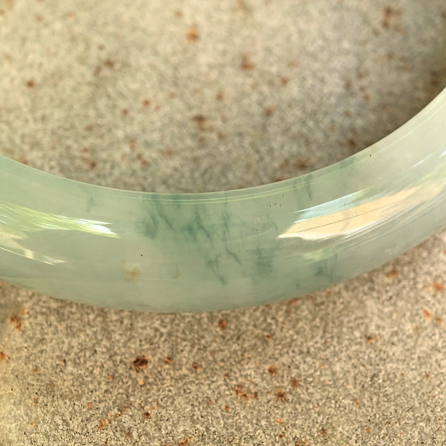 Natural Grade-A Glutinous Light Green D-Shape Jadeite Bangle · Burmese Jade 57mm