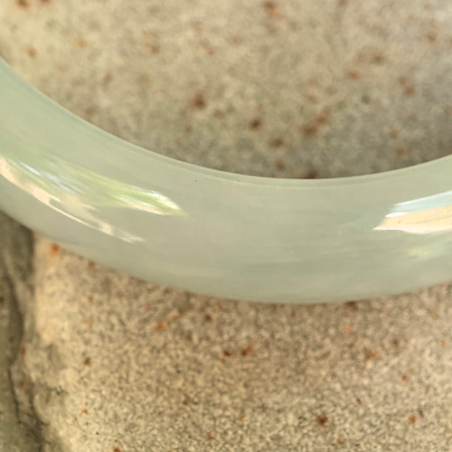 Natural Grade-A Glutinous Light Green D-Shape Jadeite Bangle · Burmese Jade 57mm