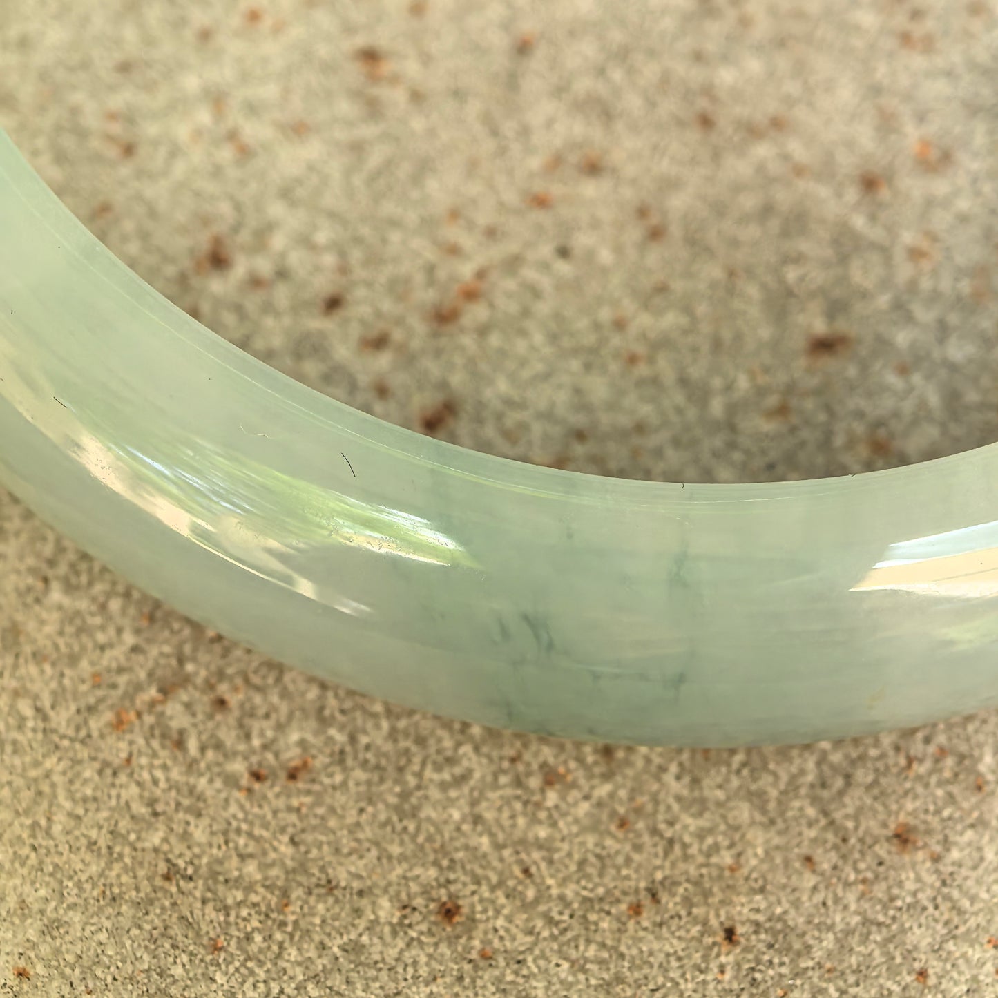 Natural Grade-A Glutinous Light Green D-Shape Jadeite Bangle · Burmese Jade 57mm