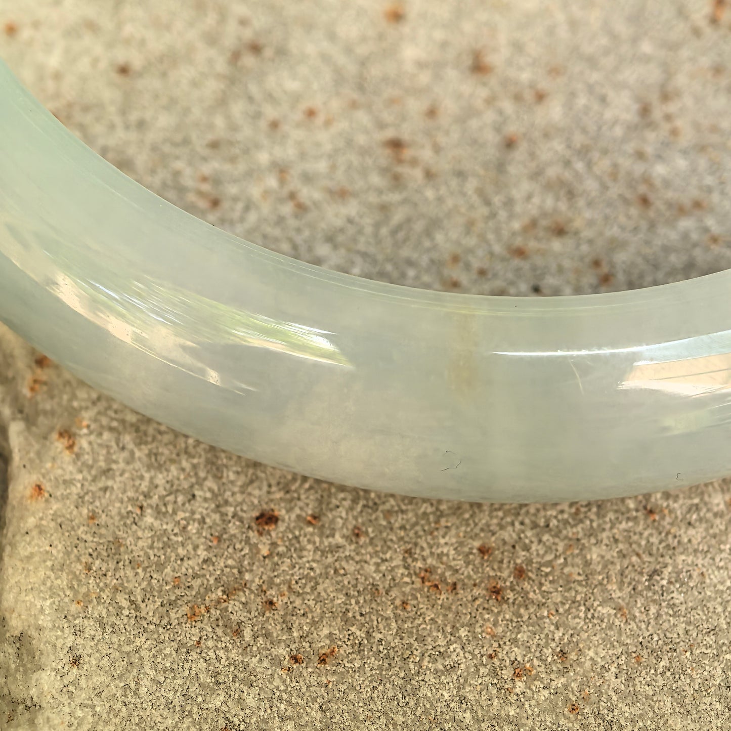 Natural Grade-A Glutinous Light Green D-Shape Jadeite Bangle · Burmese Jade 57mm