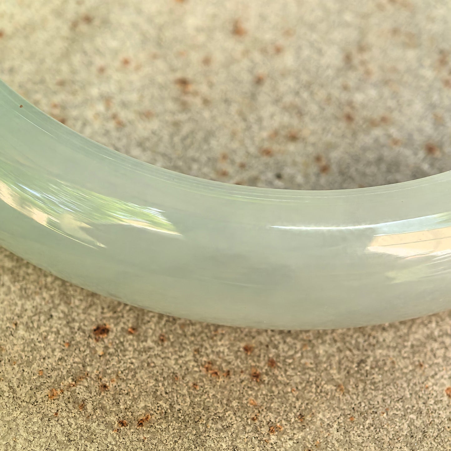 Natural Grade-A Glutinous Light Green D-Shape Jadeite Bangle · Burmese Jade 57mm