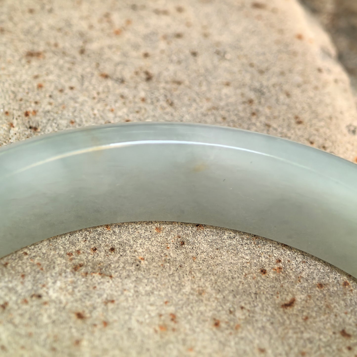 Natural Grade-A Glutinous Light Green D-Shape Jadeite Bangle · Burmese Jade 57mm