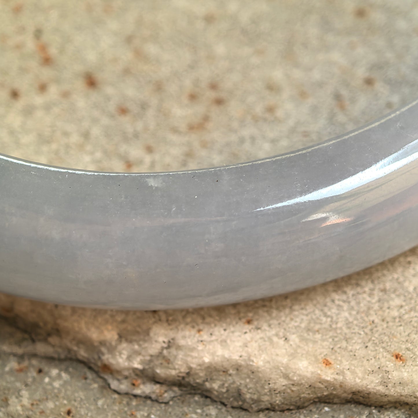Natural Grade-A Icy Glutinous Blue-Lavender Oval Jadeite Bangle · Burmese Jade 54mm