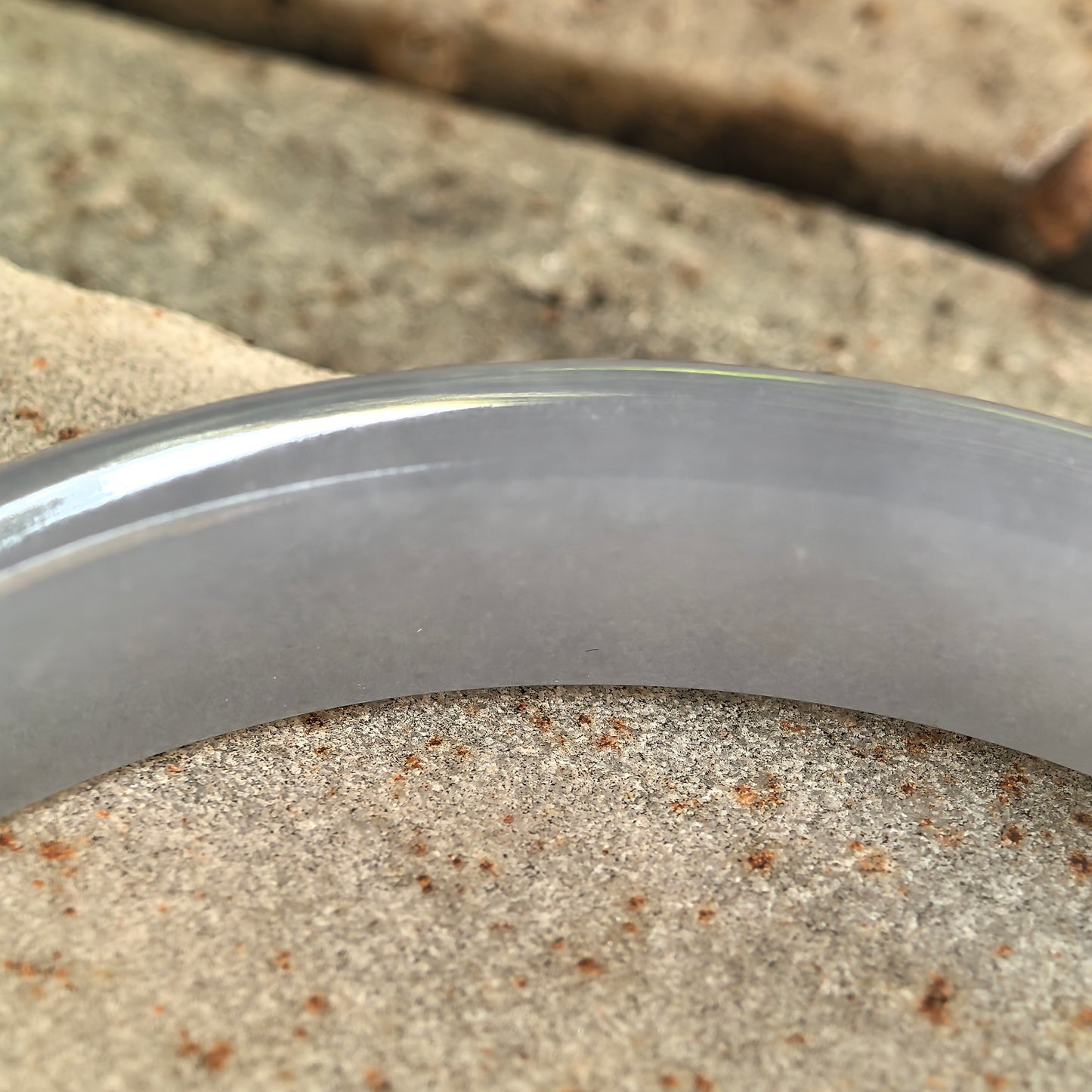 Natural Grade-A Icy Glutinous Blue-Lavender Oval Jadeite Bangle · Burmese Jade 54mm