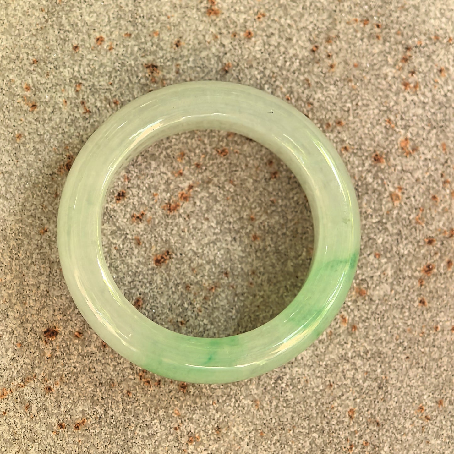 Natural Grade-A Icy Glutinous Light Green Jadeite Ring Band · Burmese Jade US7.25