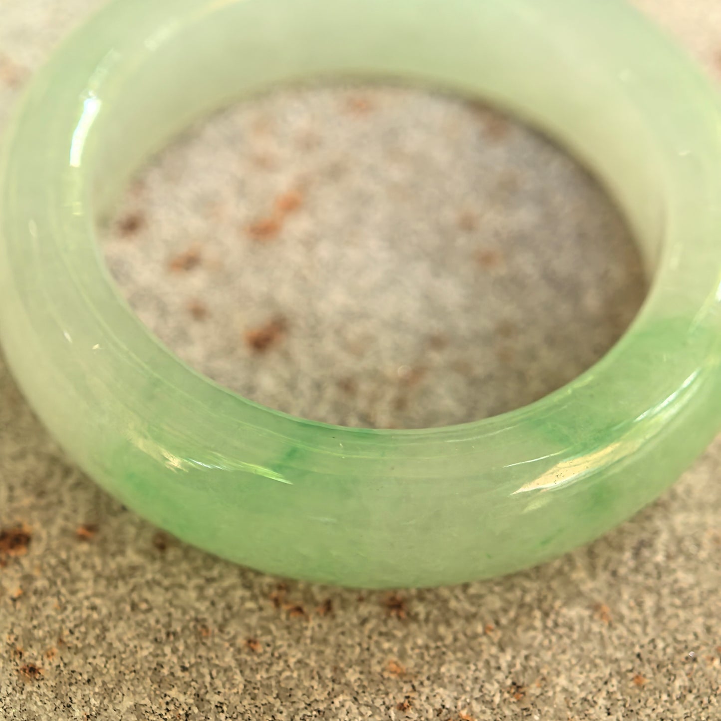 Natural Grade-A Icy Glutinous Light Green Jadeite Ring Band · Burmese Jade US7.25