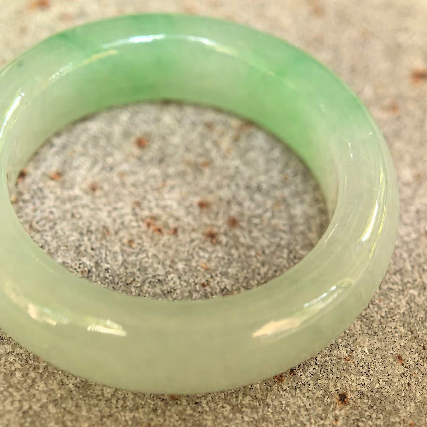 Natural Grade-A Icy Glutinous Light Green Jadeite Ring Band · Burmese Jade US7.25