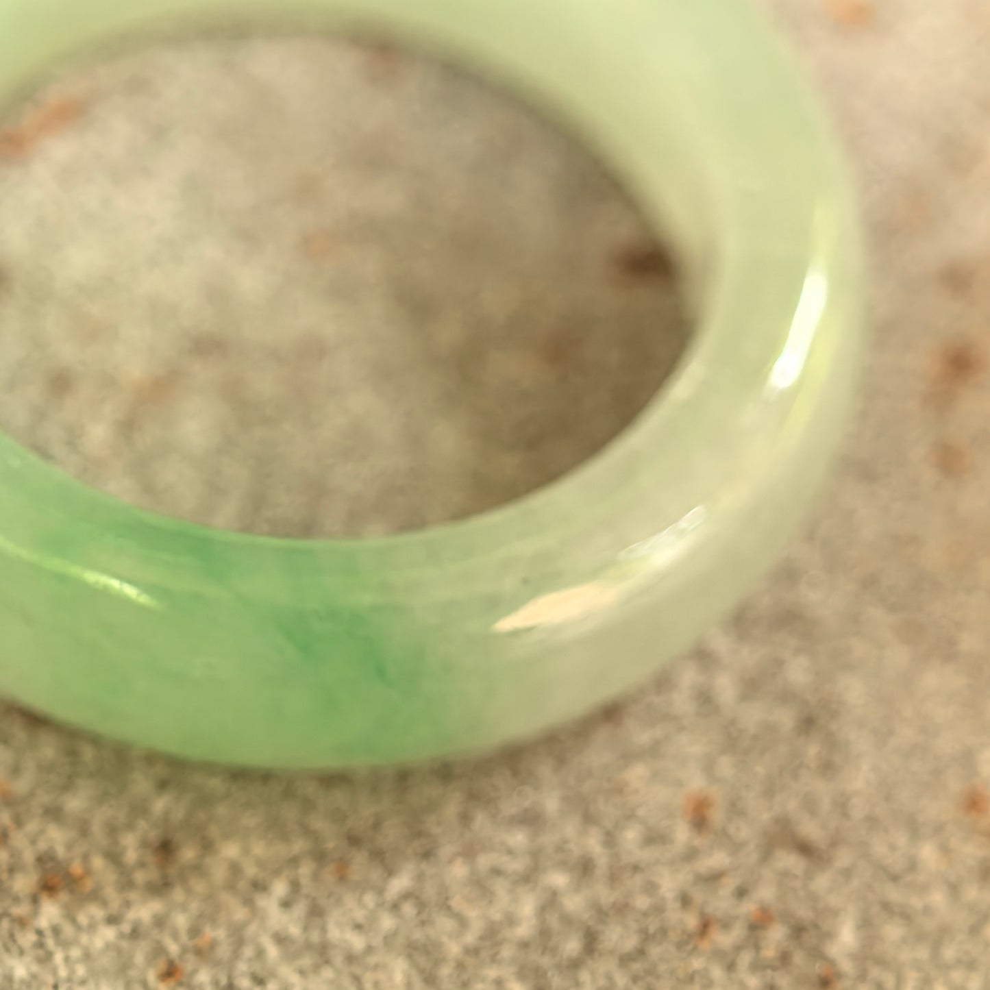 Natural Grade-A Icy Glutinous Light Green Jadeite Ring Band · Burmese Jade US7.25