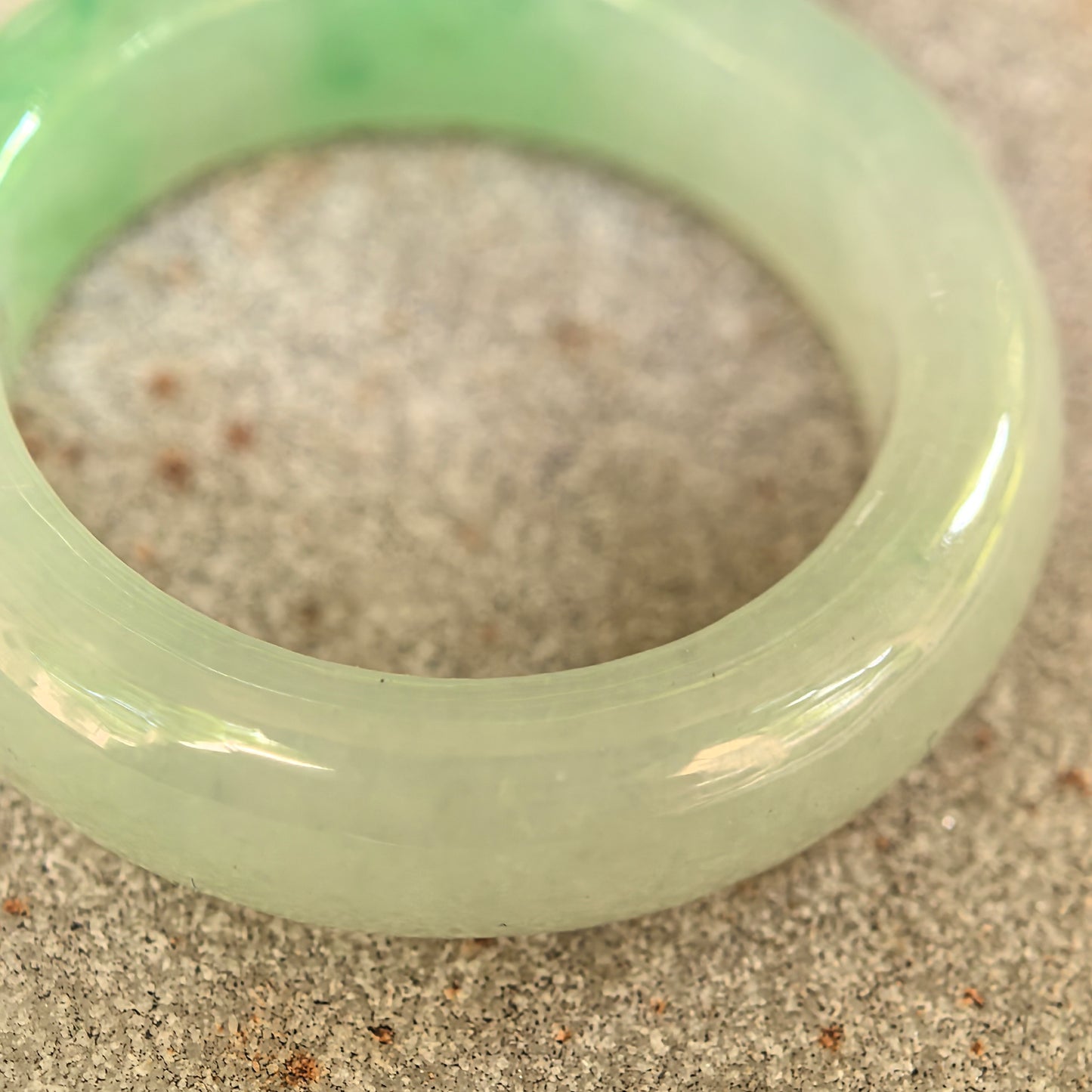 Natural Grade-A Icy Glutinous Light Green Jadeite Ring Band · Burmese Jade US7.25