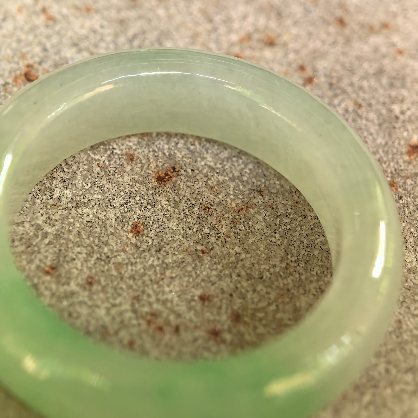 Natural Grade-A Icy Glutinous Light Green Jadeite Ring Band · Burmese Jade US7.25