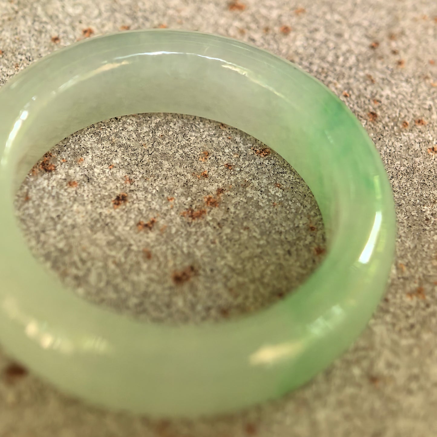 Natural Grade-A Icy Glutinous Light Green Jadeite Ring Band · Burmese Jade US7.25