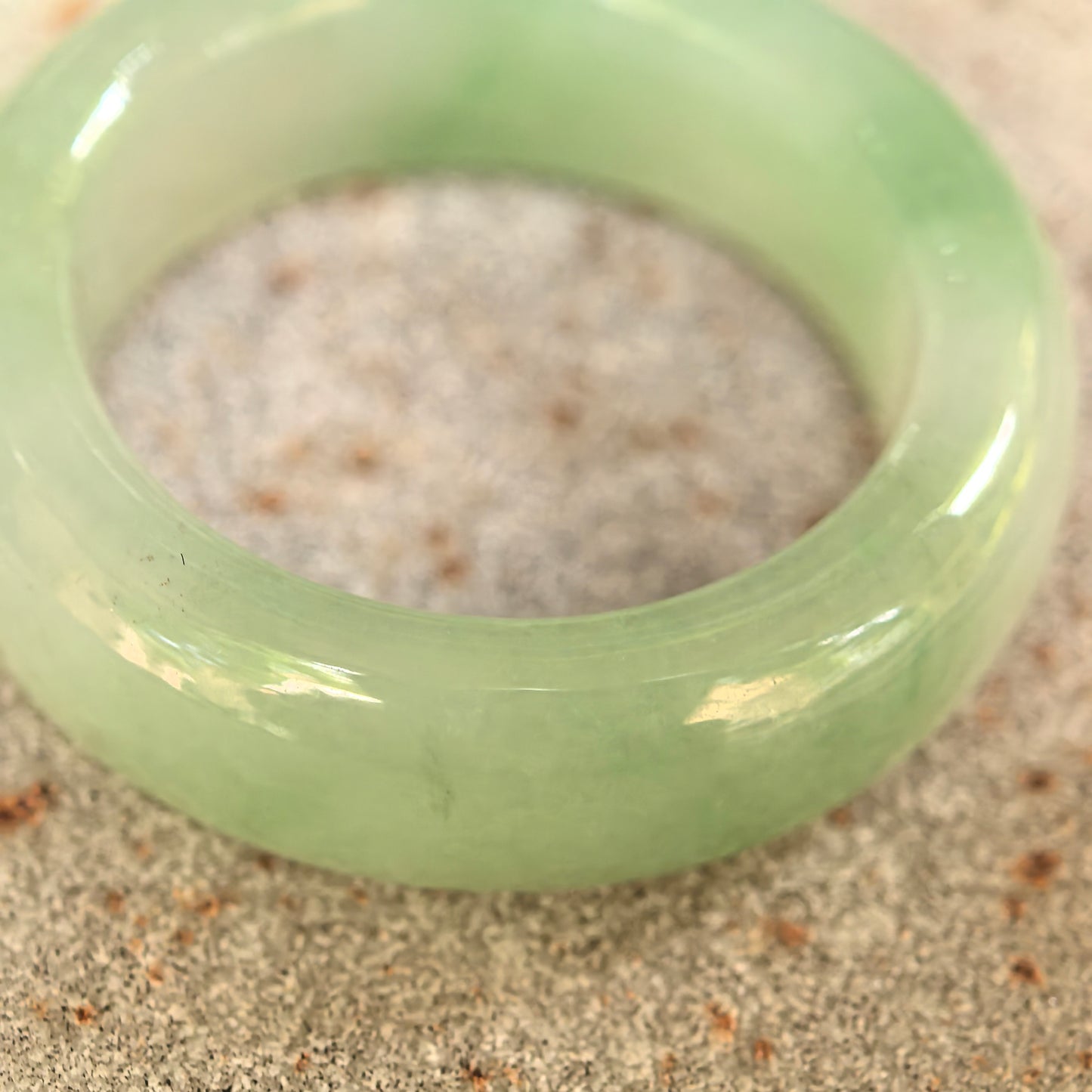 Natural Grade-A Icy Glutinous Light Green Jadeite Ring Band · Burmese Jade US8.25
