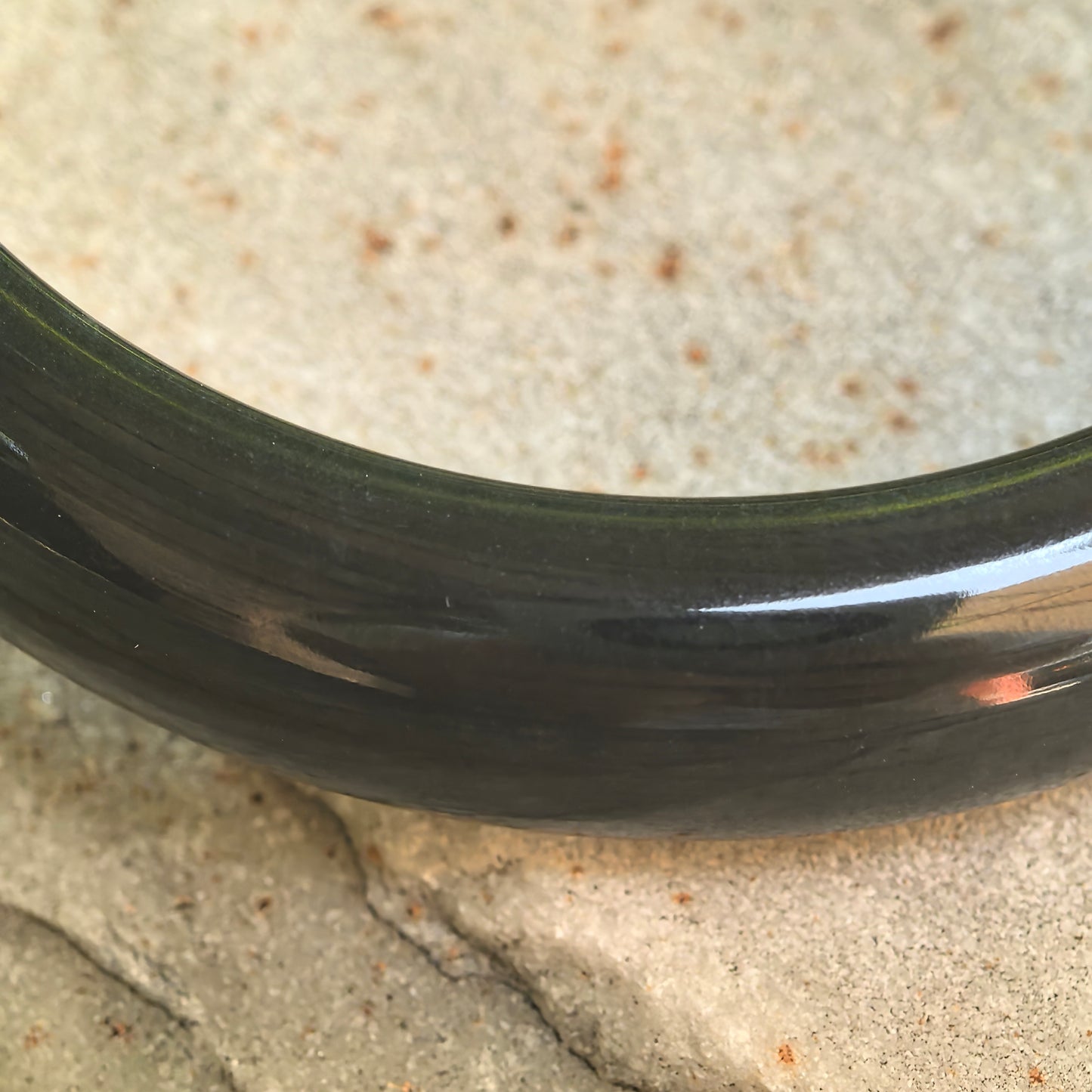 Natural Grade-A Glutinous Gray-Black D-Shape Jadeite Bangle · Burmese Jade 60mm